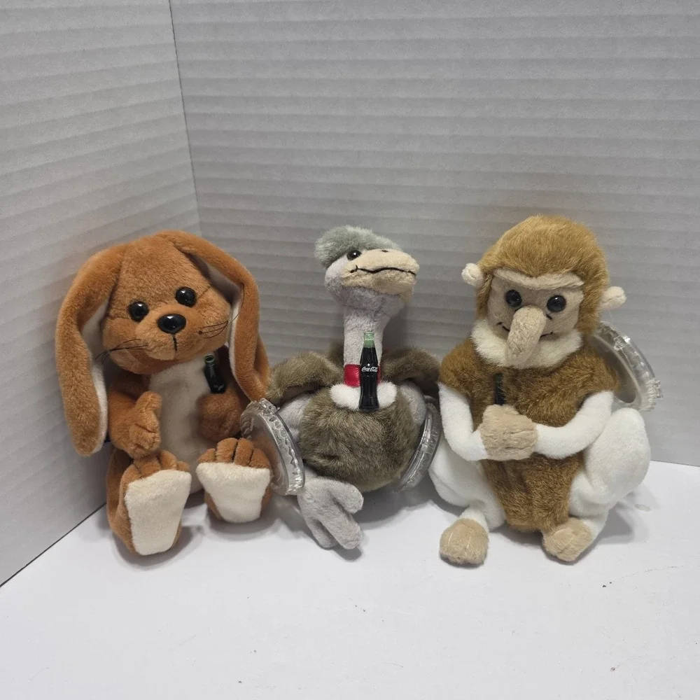1999 Coca-Cola International Bean Bag Plush Lot 10 Animals w/ Medallions Tags